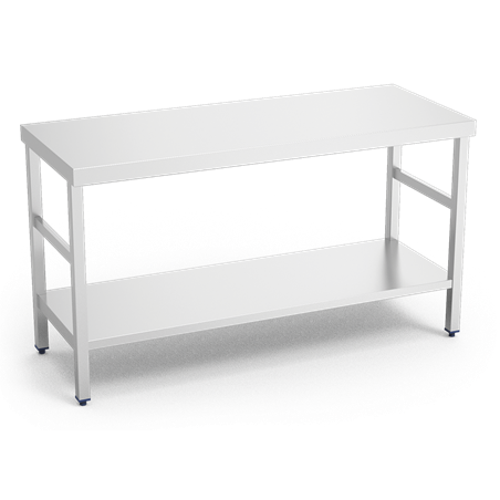 Mesa central c/entrepaño 1200x600x850 mm.