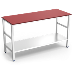 Mesa central encimera fb.roja c/ent.1500x600x870