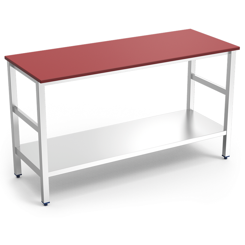 Mesa central encimera fb.roja c/ent.1500x600x870