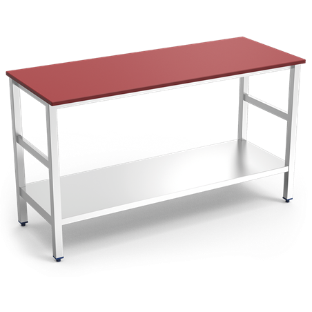 Mesa central encimera fb.roja c/ent.1500x600x870