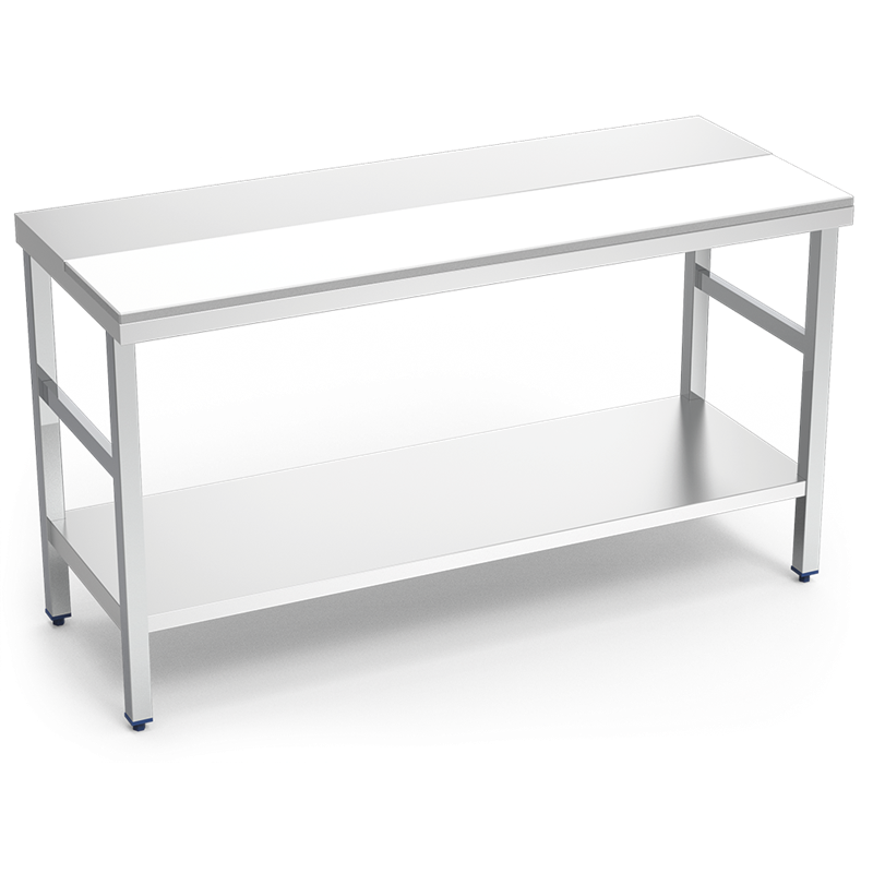 Mesa prepar.central fb.blanca c/ent.2000x600x850