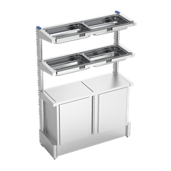 Estantería con armario para botellas de zumo