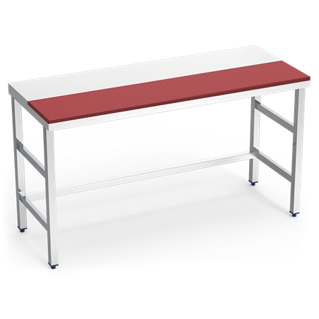 Mesa prepar.central fb.roja s/ent.1000x800x850 mm.