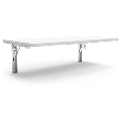 Estante fibra blanca con cartelas abatibles de 700x330x205 mm.