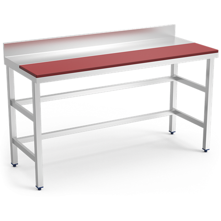 Mesa prepar.mural fb.roja s/ent.1500x700x850 mm.