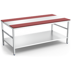 Mesa despiece fb.roja c/entrep.2000x1300x850 mm.