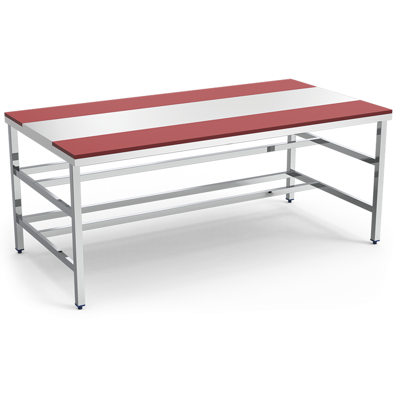 Mesa despiece fb.roja s/entrep.1500x1050x850 mm.