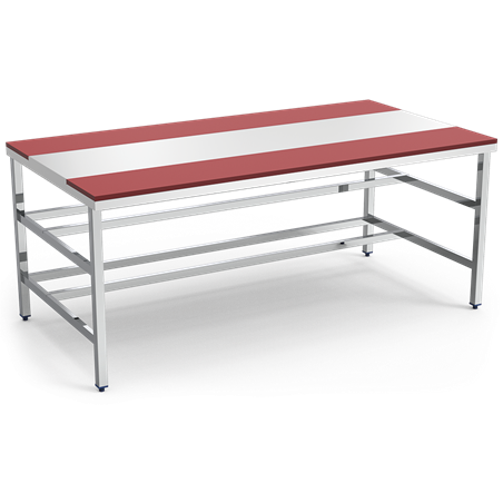 Mesa despiece fb.roja s/entrep.1500x1050x850 mm.