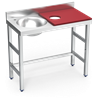 Mesa preparación y lavado fb rj cubeta izda. 1000x500x850 mm.