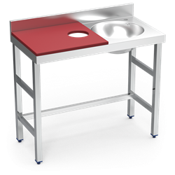 Mesa preparación y lavado fb rj cubeta dcha. 1000x500x850 mm.