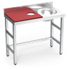 Mesa preparación y lavado fb rj cubeta dcha. 1000x500x850 mm.