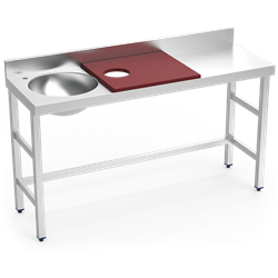 Mesa preparación y lavado fb rj cubeta izda. 1500x500x850 mm.