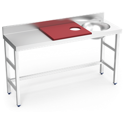 Mesa preparación y lavado fb rj cubeta dcha. 1500x500x850 mm.