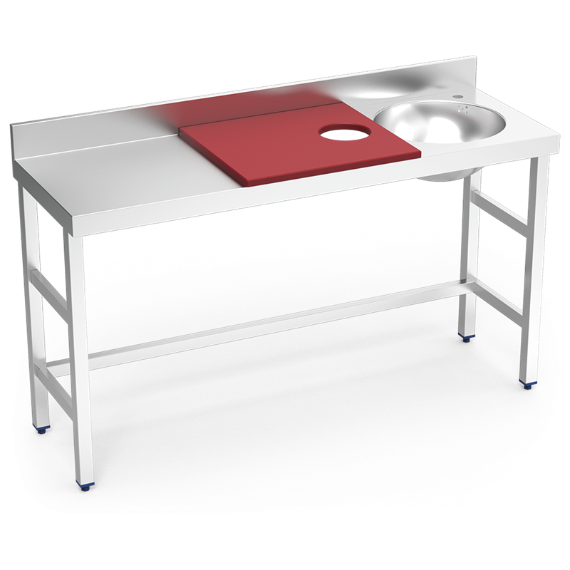 Mesa preparación y lavado fb rj cubeta dcha. 1500x500x850 mm.