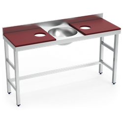 Mesa preparación y lavado doble fb rj 1500x500x850