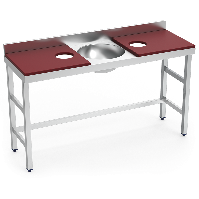 Mesa preparación y lavado doble fb rj 1500x500x850