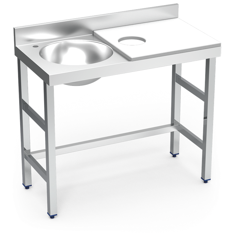 Mesa preparación y lavado fb bl cubeta izda. 1000x500x850