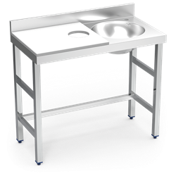 Mesa preparación y lavado fb bl cubeta dcha. 1000x500x850