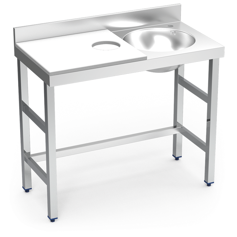 Mesa preparación y lavado fb bl cubeta dcha. 1000x500x850