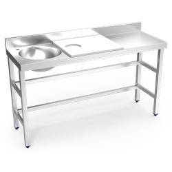 Mesa preparación y lavado fb bl cubeta izda. 1500x500x850