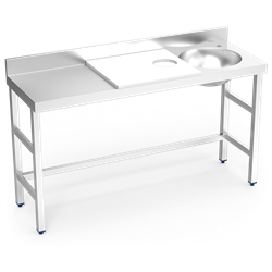 Mesa preparación y lavado fb bl cubeta dcha. 1500x500x850