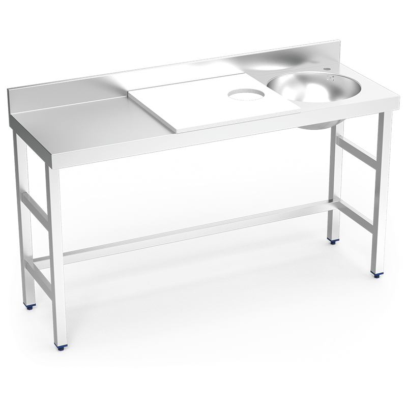 Mesa preparación y lavado fb bl cubeta dcha. 1500x500x850