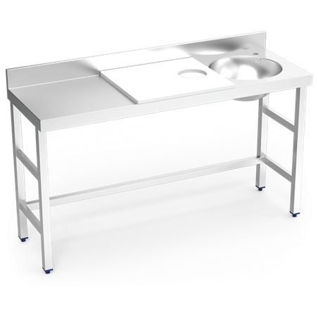 Mesa preparación y lavado fb bl cubeta dcha. 1500x500x850