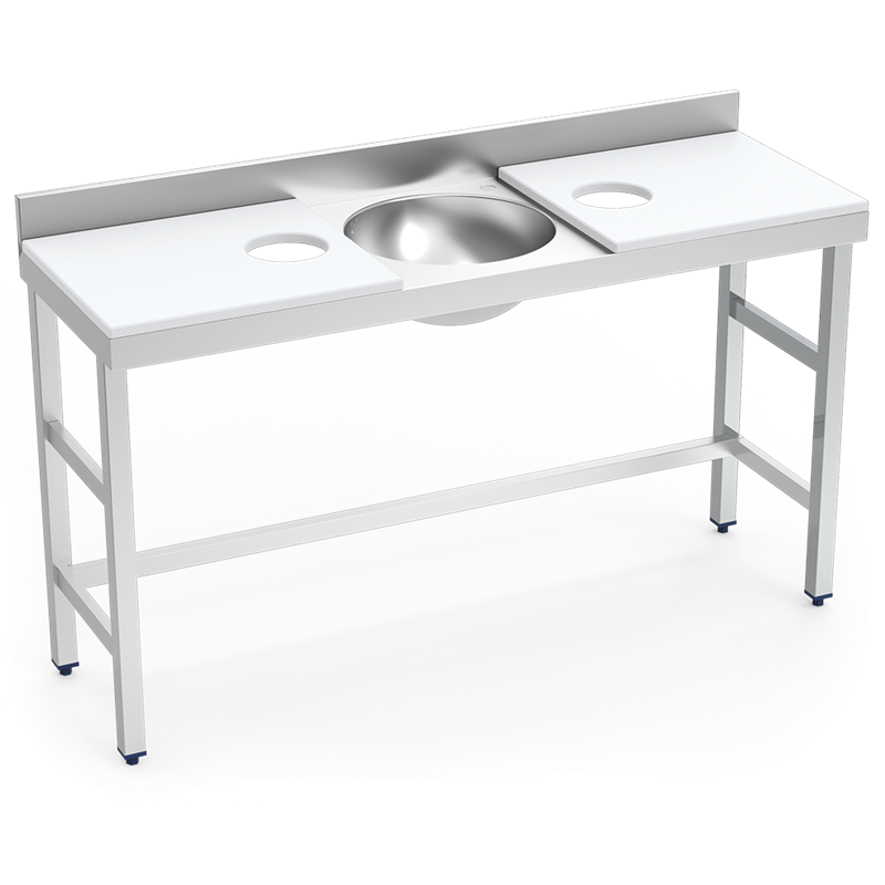 Mesa preparación y lavado doble fb bl 1500x500x850