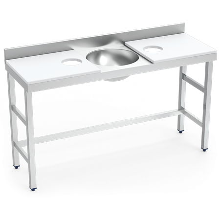 Mesa preparación y lavado doble fb bl 1500x500x850