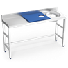 Mesa preparación y lavado fb azul cubeta dcha. 1500x500x850 mm.