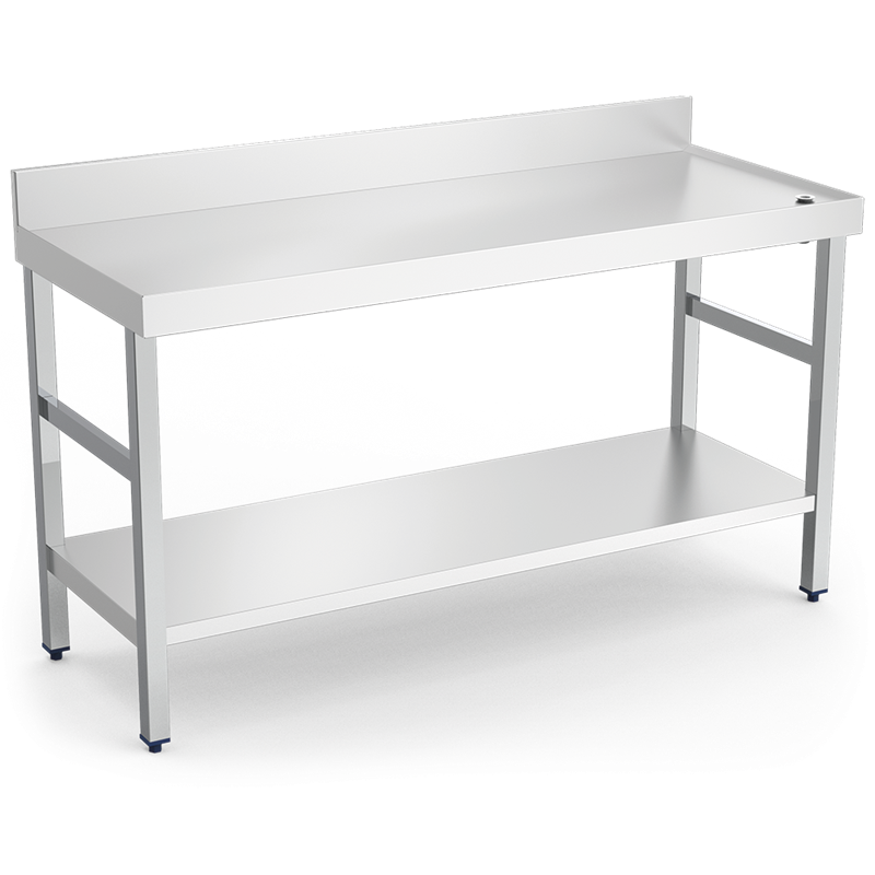 Mesa mural c/reborde,desagüe,c/ent.1500x600x850