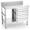 Mesa mural con 4 cajones 1000x500x850 mm.