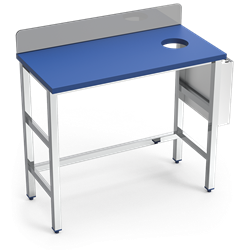 Puesto pescadero fb. azul 30 mm. 1000x500x880 mm.