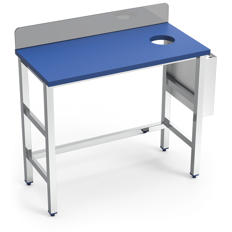 Puesto pescadero fb. azul 30 mm. 1000x500x880 mm.