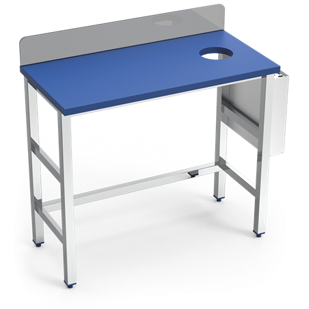 Puesto pescadero fb. azul 30 mm. 1000x500x880 mm.