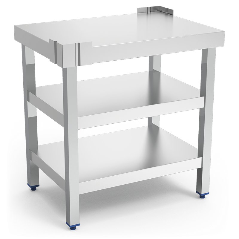 Mesa central c/2 entrepaños 720x520x762 mm. Especial cortadora fiambre.