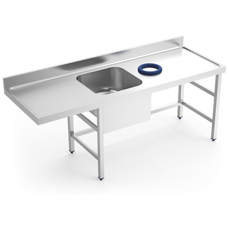Mesa mural de prelavado s/ent cubeta izda. 2000x700x850-910 mm.