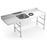 Mesa mural de prelavado s/ent cubeta izda. 2000x700x850-910 mm.
