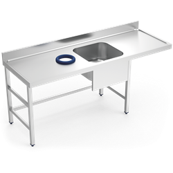 Mesa mural de prelavado s/ent cubeta dcha. 2000x700x850-910 mm.