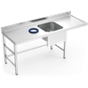 Mesa mural de prelavado s/ent cubeta dcha. 2000x700x850-910 mm.