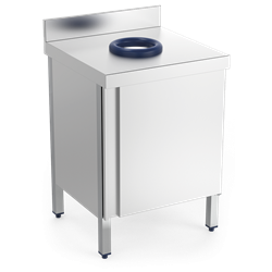 Mesa mural desbarasado c/entrepaño 600x700x850 mm.