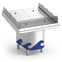 Mostrador de pescadería de 985x950x730/1040 mm.