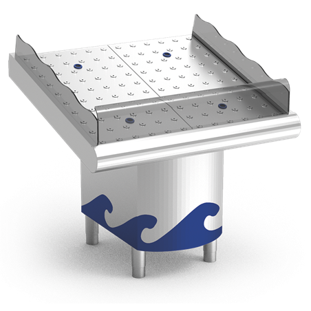 Mostrador de pescadería de 985x950x730/1040 mm.