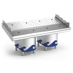 Mostrador de pescadería de 1948x950x730/1040 mm.