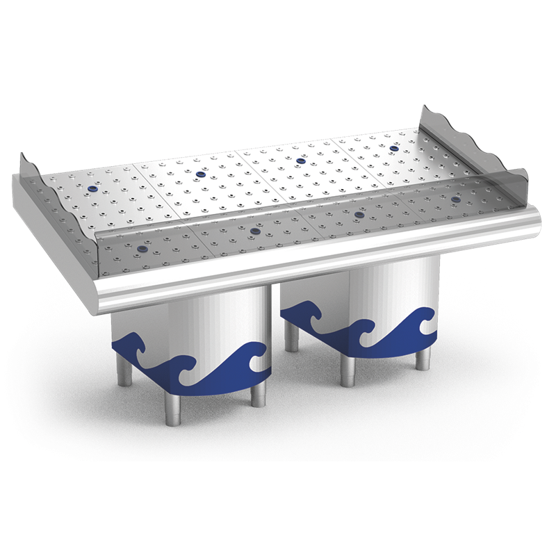 Mostrador de pescadería de 1948x950x730/1040 mm.