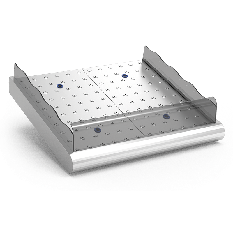 Mostrador de pescadería sobre obra de 985x950x270