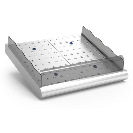 Mostrador de pescadería sobre obra de 985x950x270