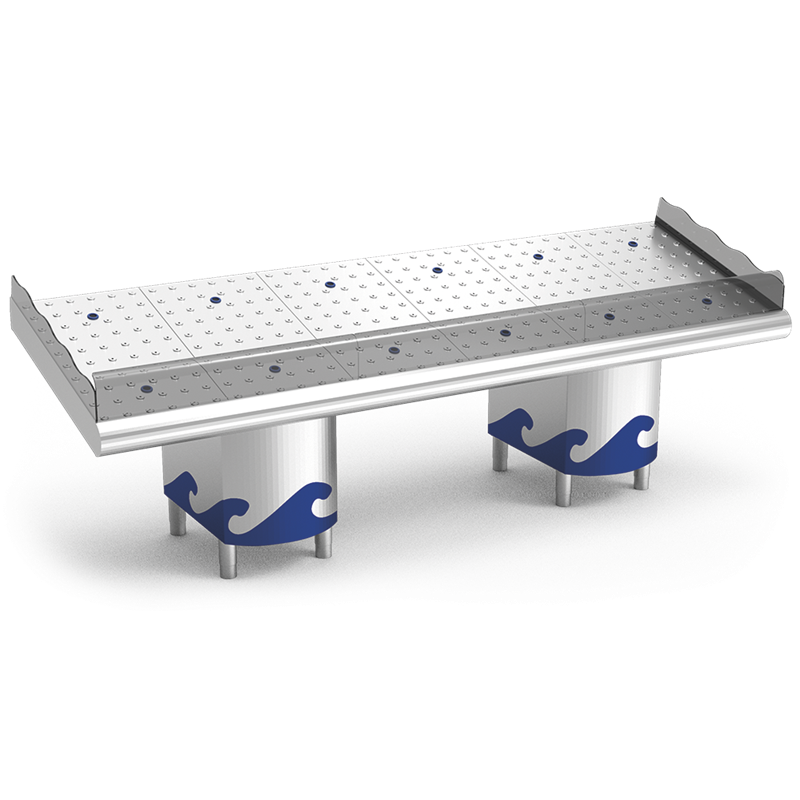 Mostrador de pescadería de 2911x950x730/1045 mm.