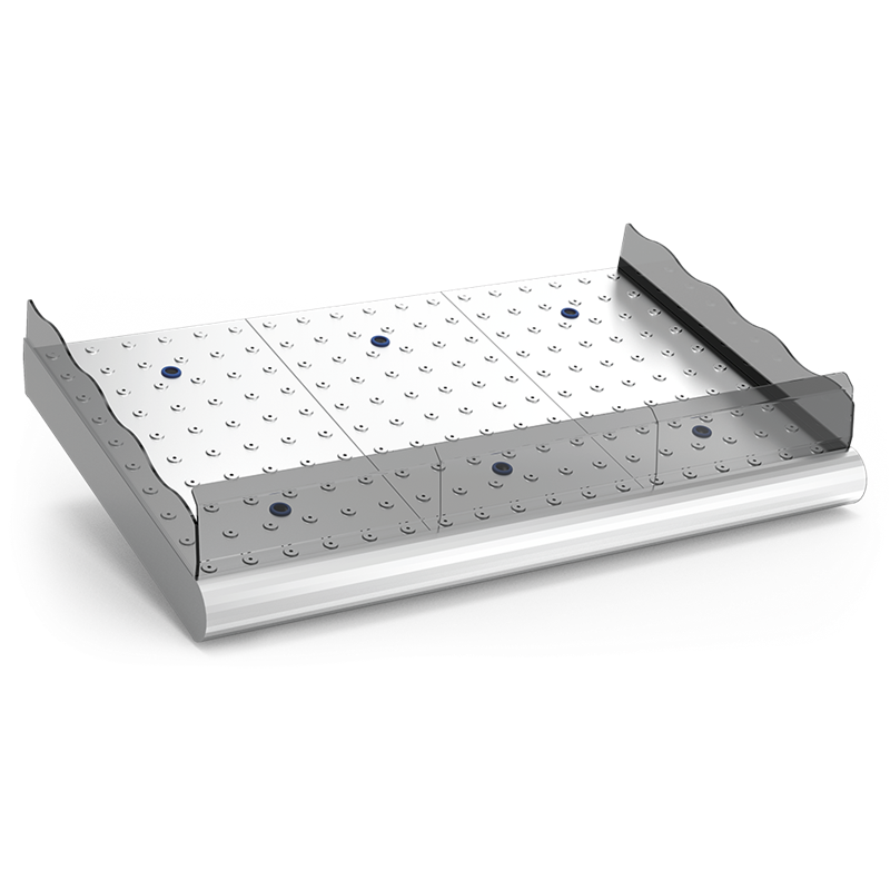 Mostrador de pescadería sobre obra de 1465x950x270