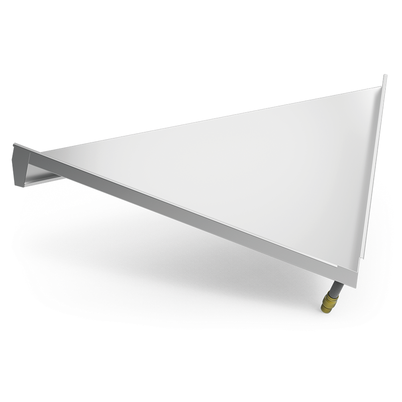 Escuadra interior para mostrador 1230x870x118 mm.